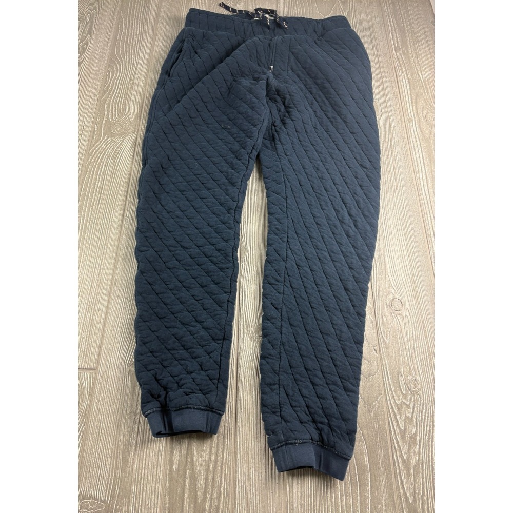 Wellen Men’s Large Jogger Pants Navy Blue Lounge Quilted Inseam 29